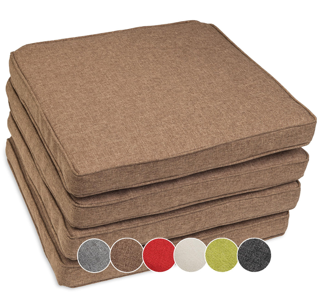 sunnypillow 4er Set Stuhlkissen wasserdicht UV-lichtecht 45 x 45 x 5cm - Polsterauflage Auflage für