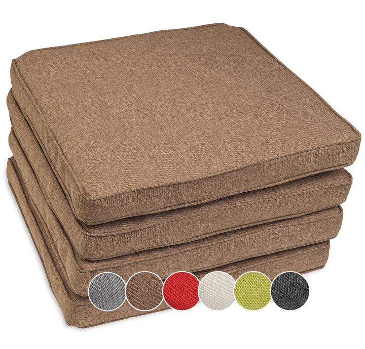 sunnypillow 4er Set Stuhlkissen wasserdicht UV-lichtecht 45 x 45 x 5cm - Polsterauflage Auflage für