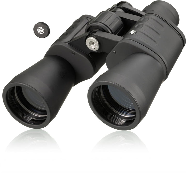 Bresser Fernglas Hunter 10x50 mm mit Prismen aus vollvergütetem BK-7 Glasmaterial, faltbaren Augenmu