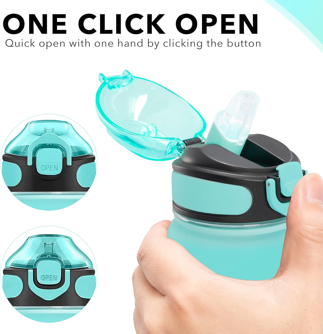 Enerbone Trinkwasserflasche, 900 ml, mit Trinkzeiten und Strohhalm, motivierend, mit Tragegurt, ausl