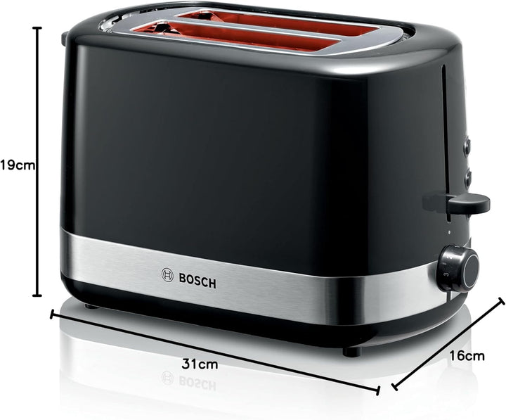 Bosch Kompakt Toaster ComfortLine TAT6A513, für 2 Scheiben, integrierter Brötchenaufsatz, mit Auftau