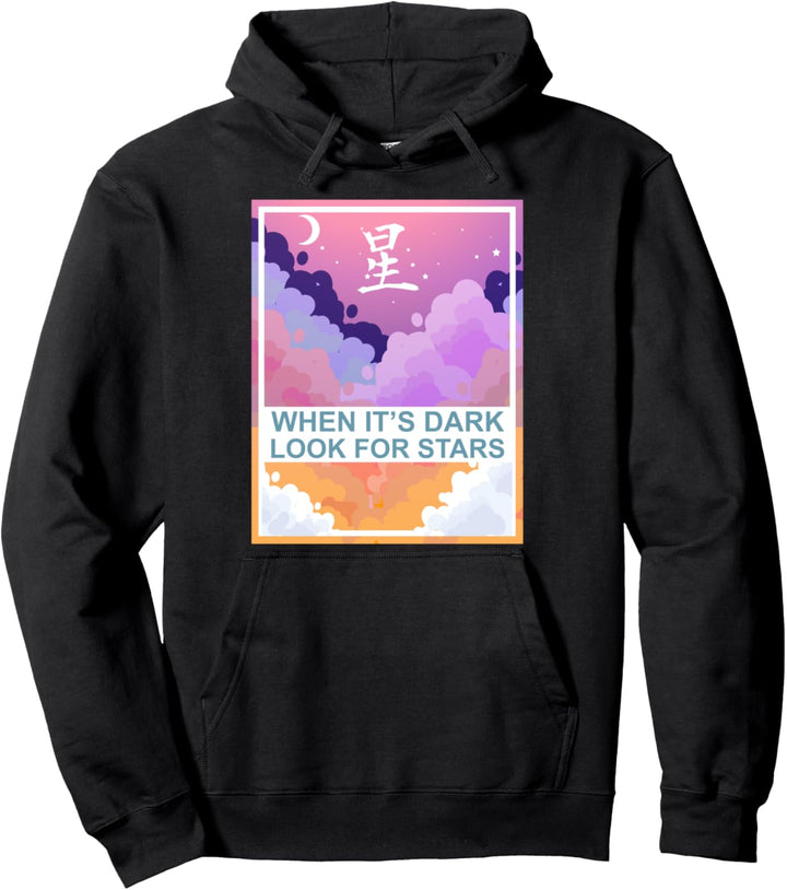 Pastel Goth Japanische Kunst Sterne Galaxie Planeten Anime Pullover Hoodie