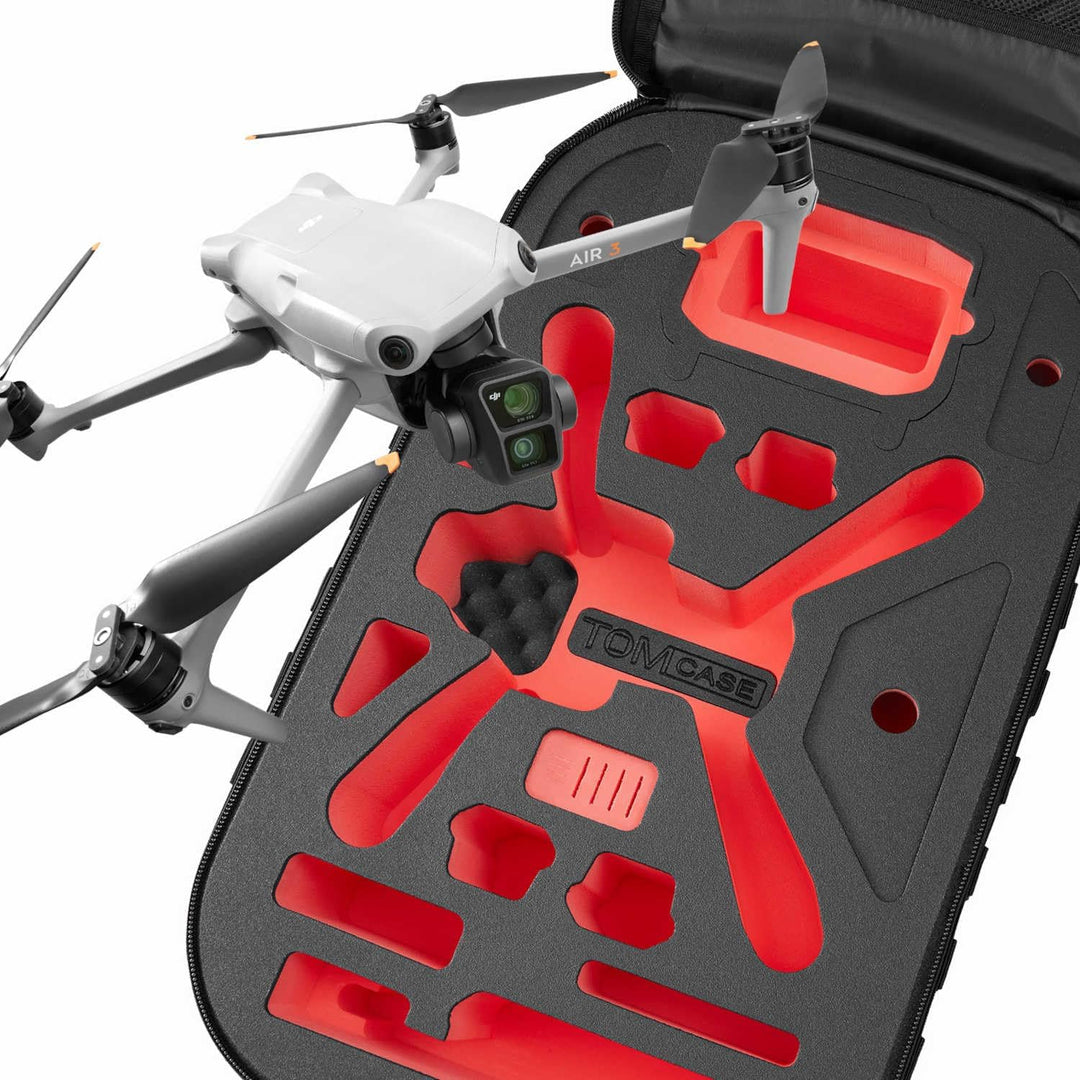 TomCase grosser Rucksack „Ready to Fly“ für DJI Air 3S Fly More Combo, DJI RC 2 oder Standard Contro