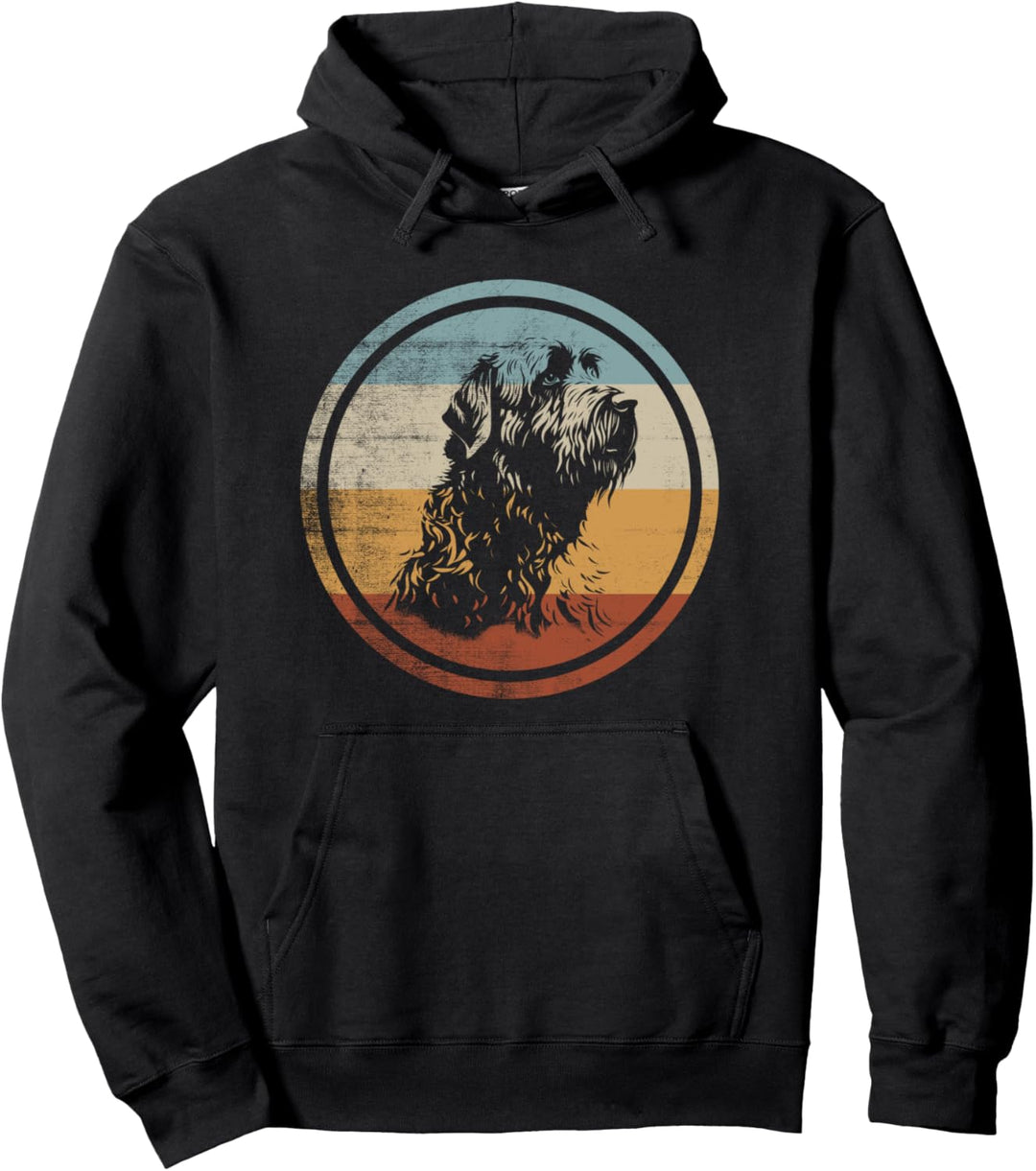 Retro Vintage Hunde Design Russischer Schwarzer Terrier Hund Pullover Hoodie