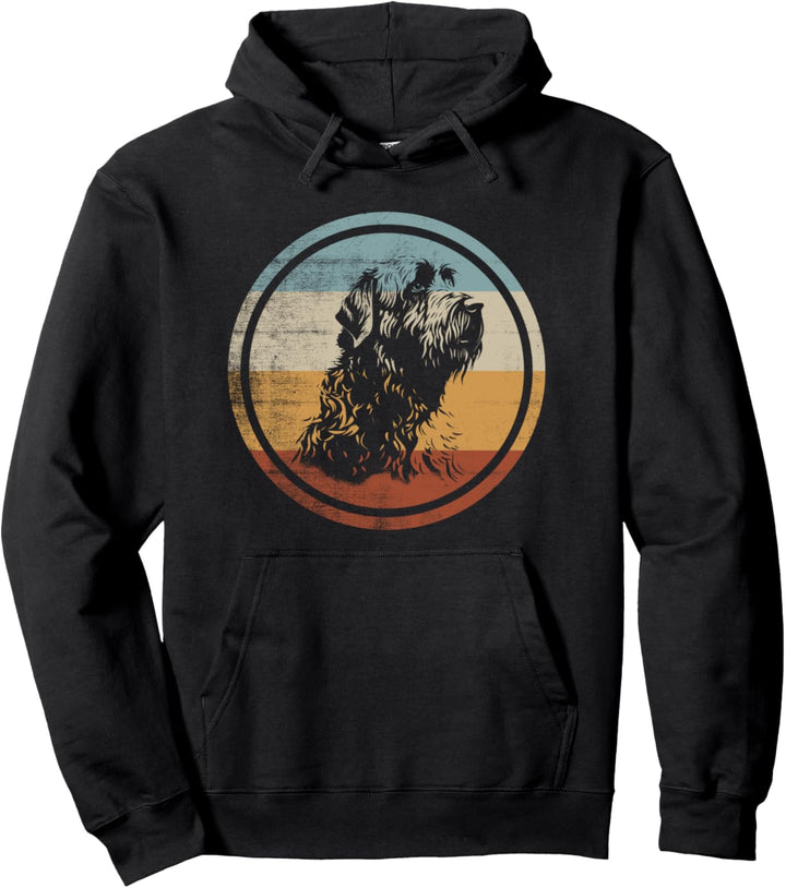 Retro Vintage Hunde Design Russischer Schwarzer Terrier Hund Pullover Hoodie