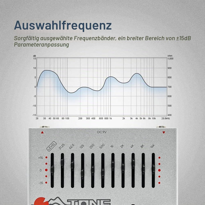 SONICAKE EQ Equalizer Gitarren Effektpedal 10-Band Tone Group, EQ Equalizer