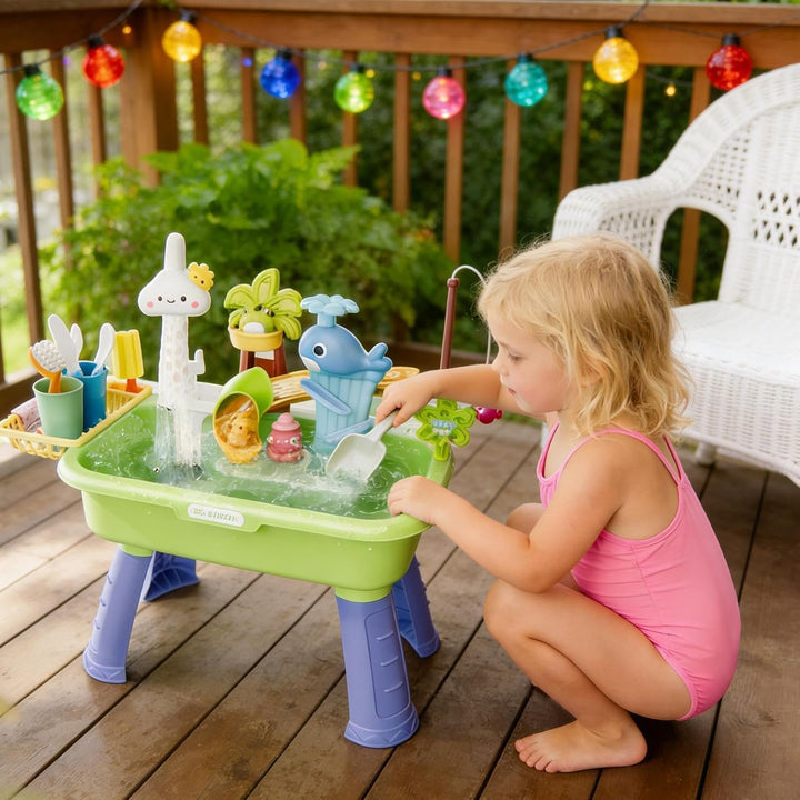 Wasserspieltisch Für Kinder Mit Pumpe, Wasserspiel Tisch Outdoor, Regenschauer Spritzteich Für Klein