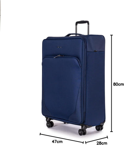 Stratic Mix Koffer Weichschale Reisekoffer Trolley Rollkoffer gross, TSA Kofferschloss, 4 Rollen, Er