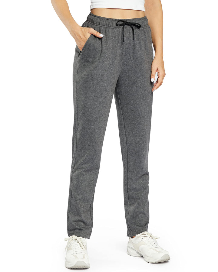 OUGES Jogginghose Damen Sporthose Lang Hose Baumwolle Freizeithose Trainingshose mit Taschen für Fra