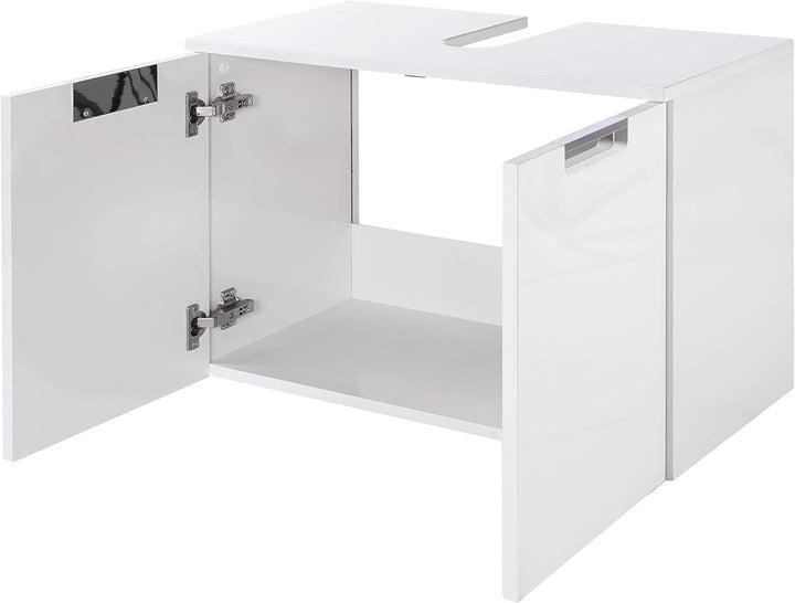 Schildmeyer Rilana 130513 Waschbeckenunterschrank, weiss Glanz, 46,5 x 65 x 35 cm, Weiss Glanz