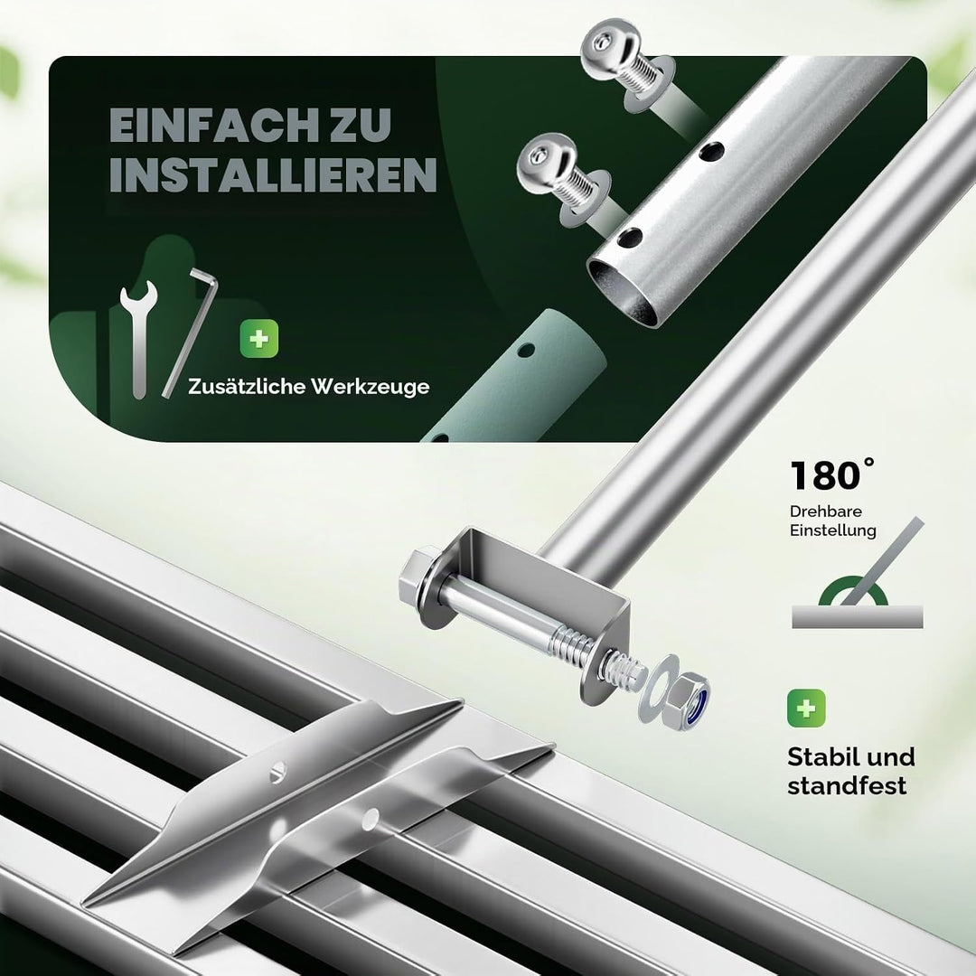 75 x 25 cm robuster Rasenrechen – Vollständig geschlossene Edelstahl-Basis, langlebiger Griff, für R