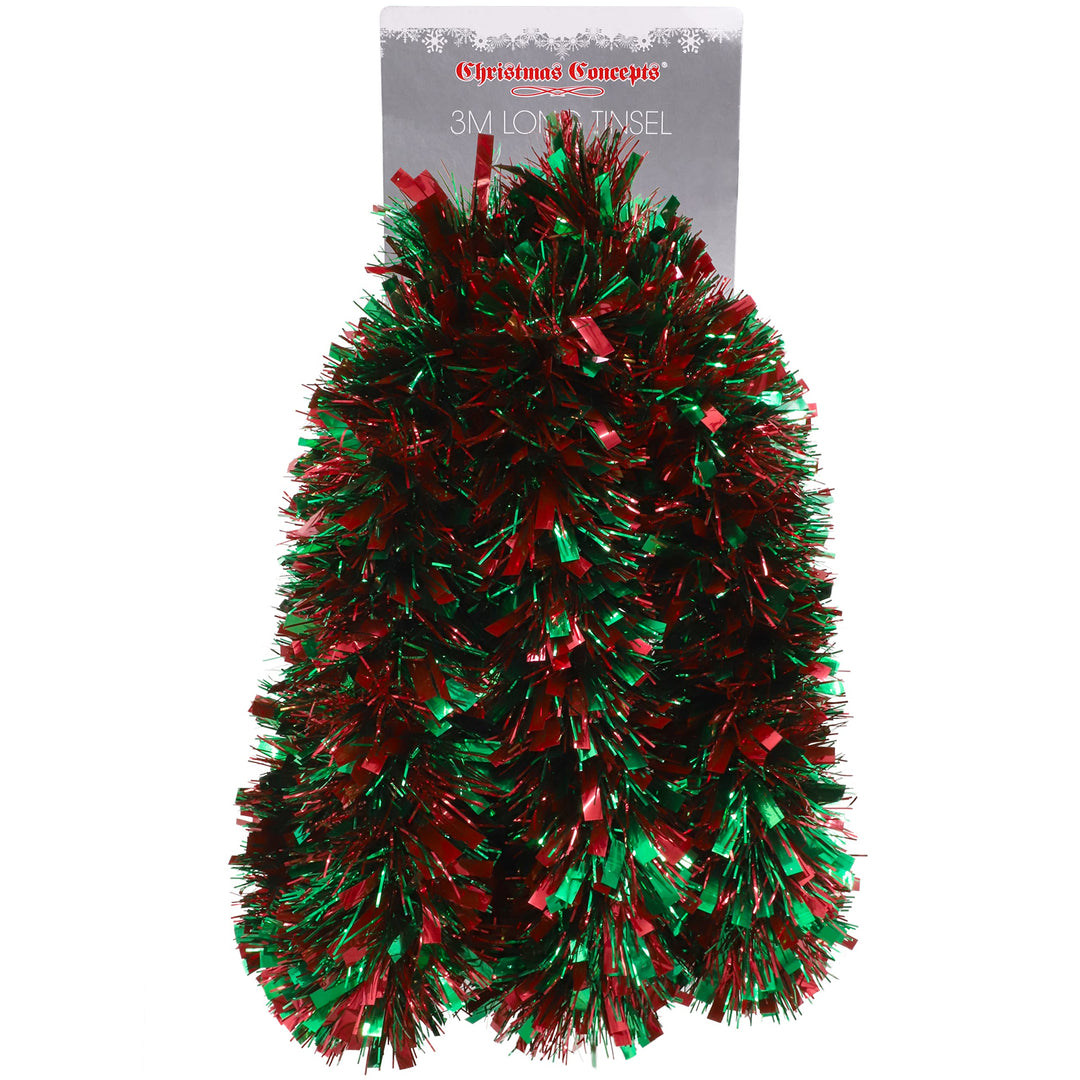 Christmas Concepts® 3m / 9.8ft Klobig/Feines Weihnachtslametta - Weihnachtsdekoration - Hochwertige