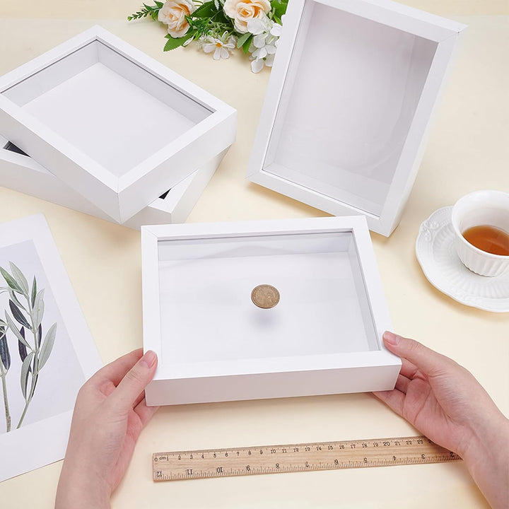 8 Stück 6x8 Zoll Holz Schattenbox Fotorahmen Rechteckige Schattenboxen Vitrinen Bilderrahmen Für Spo
