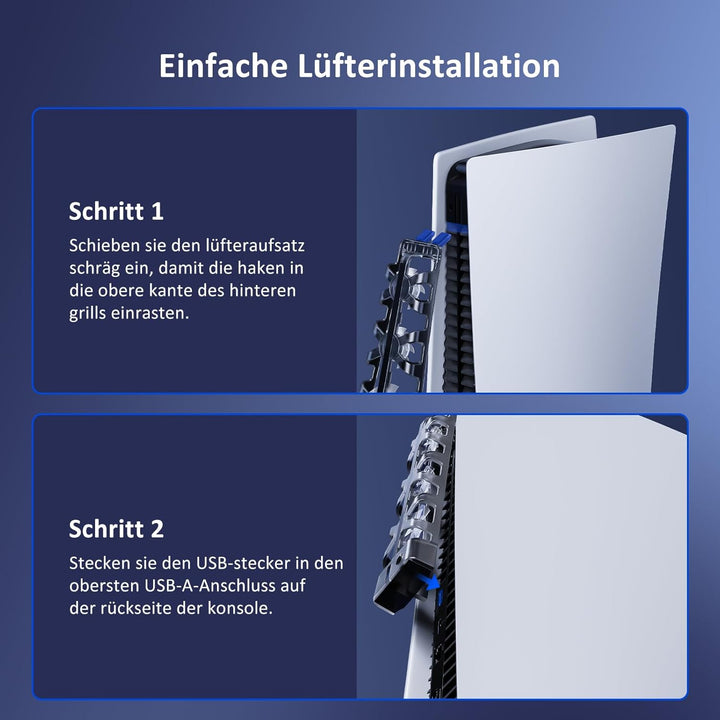 NexiGo PS5 Horizontal Stand mit leisem verbessertem Kühlventilator mit Einstellbarer Geschwindigkeit