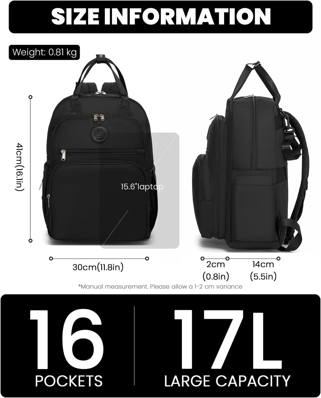 Miss Lulu Baby Wickelrucksack Gross Reiserucksack für Mama und Papa mit Kinderwagengurte Isolierter