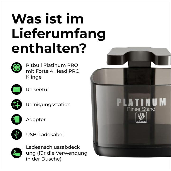 Skull Shaver Pitbull Platinum PRO Gesichts- und Kopfrasierer mit Bonus-CR-3-Klinge