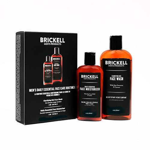 Brickell Men's Daily Essential Face Care Routine I - Gesichtsreinigungs-Gel und Feuchtigkeitslotion