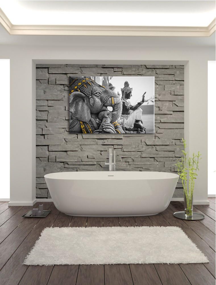 thailändische Elefantengottheit schwarz/weiss Format: 100x70 auf Leinwand, XXL riesige Bilder fertig