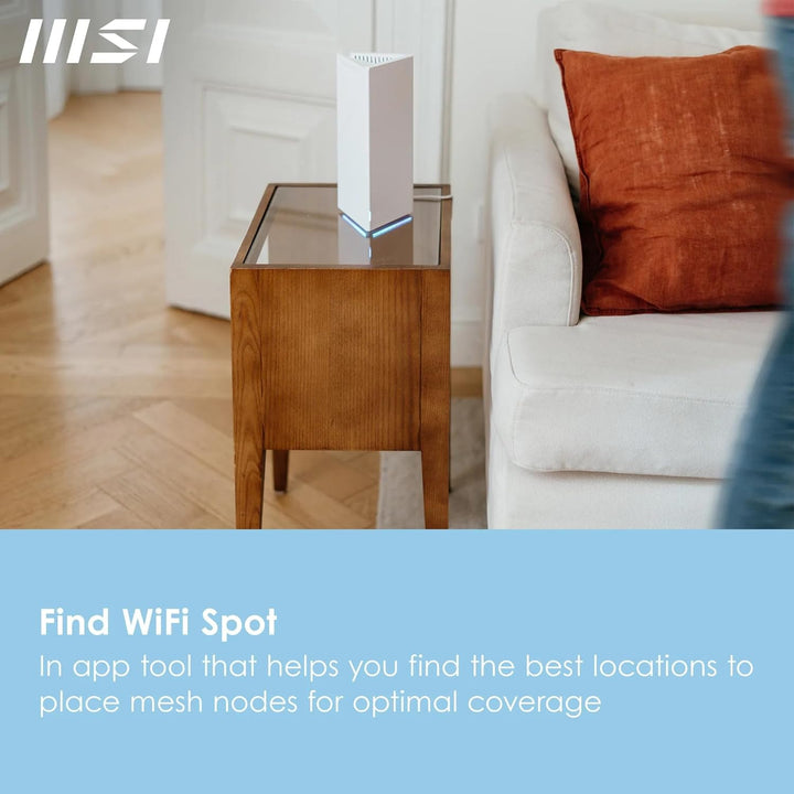 MSI Roamii BE Pro 2-Pack - WiFi 7 BE9400Mbps WLAN-System für das ganze Haus, 2,5-G-Anschlüsse, Siche