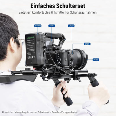 NEEWER Universal Shoulder Rig Set, 16"/40cm Erweitertes 15mm Stange Unterstützung System Kamerastabi