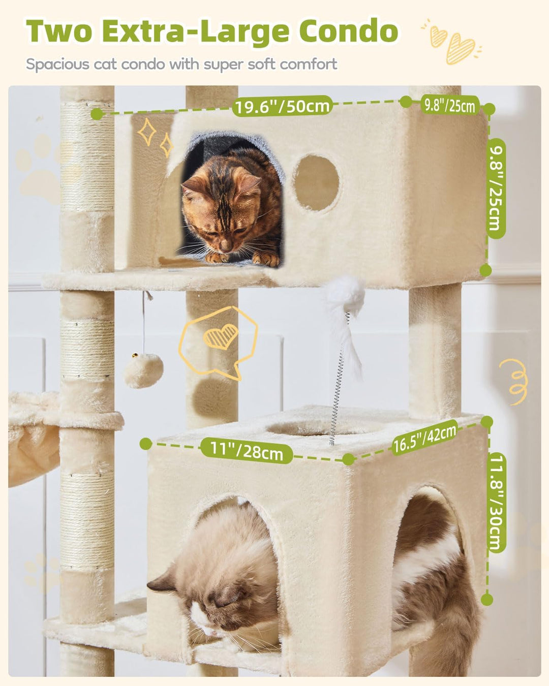 Taoqimiao 193CM Kratzbaum Gross XXL, Katzenbaum Katzenbaum Grosse Katzen Stabil Katzenkratzbaum mit