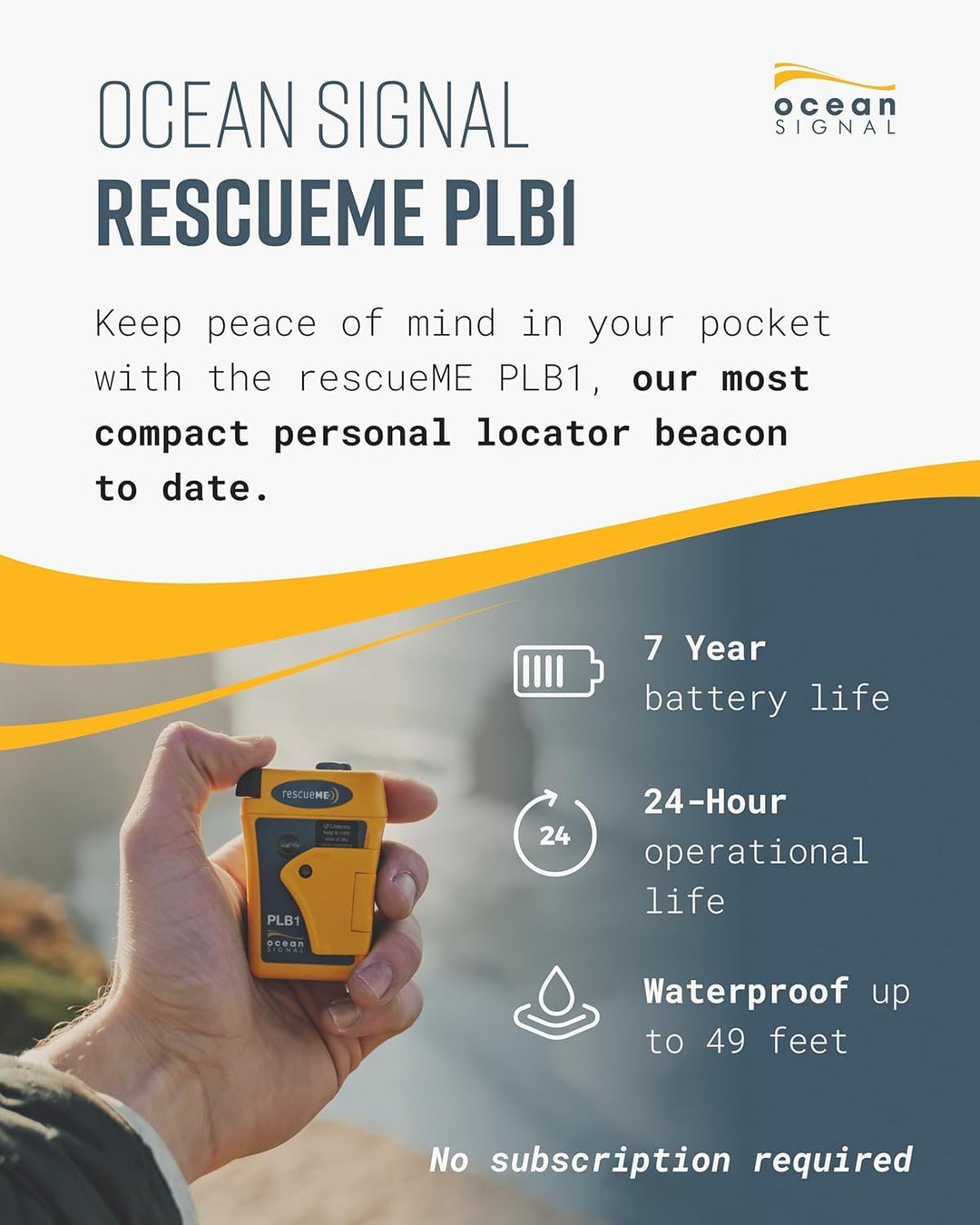 Ocean Signal rescueME PLB1 - Programmiert für den Rest des Wortes