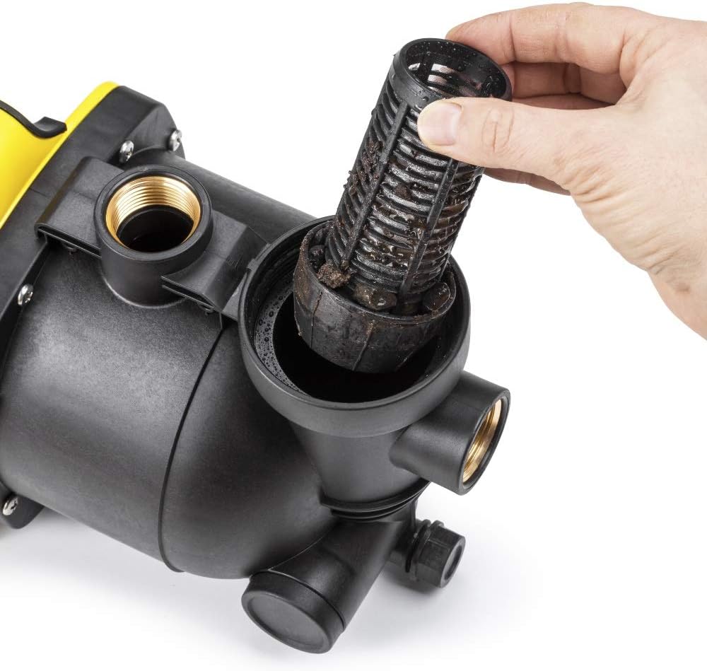 TROTEC Gartenpumpe mit Filter TGP 1005 E Rasenwasserpumpe 1000 W 3300 l/h Fassungsvermögen