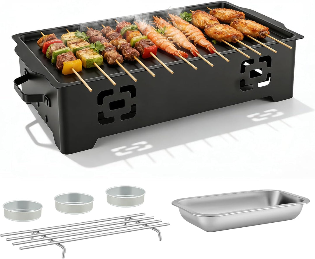 BBQ Warmhalteplatte, Grillgut Warmhalten auf der Edelstahl Grillplatte, Speisenwärmer mit Kerzen, Wa