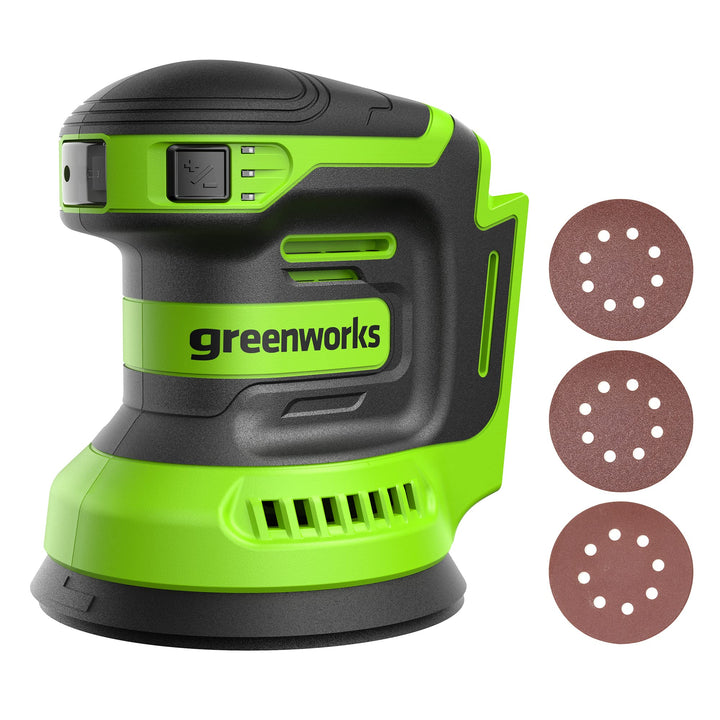 Greenworks 24V Exzenterschleifer, 5" Zufallsschleifer mit variabler Geschwindigkeit, nur Werkzeug