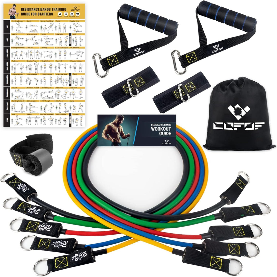 Resistance Bands Widerstandsbänder Set, 5 Fitnessbänder Expander Tube Bands, Fitnessband mit Grossem