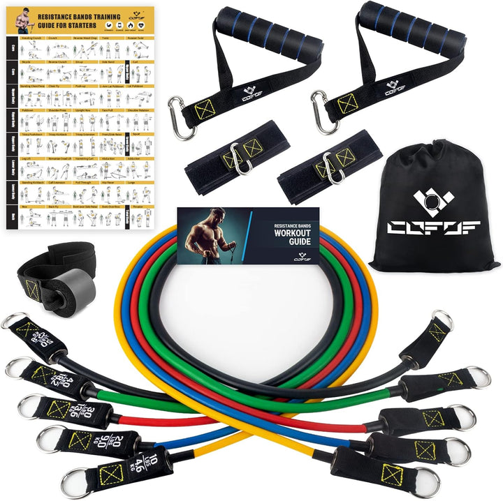 Resistance Bands Widerstandsbänder Set, 5 Fitnessbänder Expander Tube Bands, Fitnessband mit Grossem