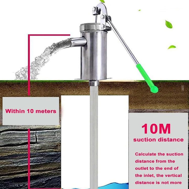 TABODD Wasserpumpe Edelstahl, Wasserhandpumpe Handpumpe Wasser Brunnen Handwasserpumpe Manuelle Wass
