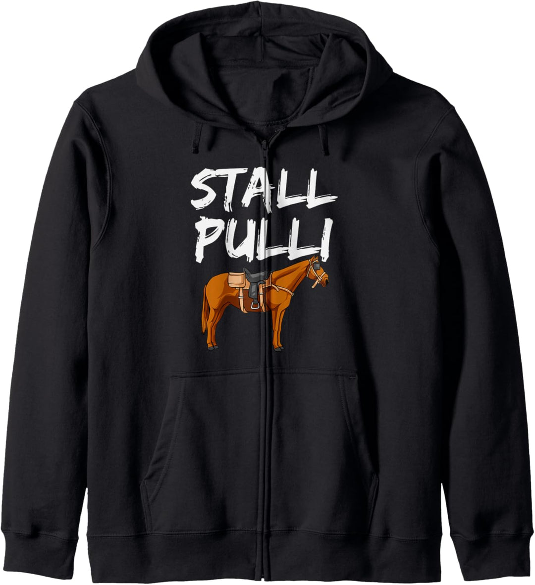 Stall Pulli, Lustiger Spruch, Reiter und Pferde Motiv Kapuzenjacke