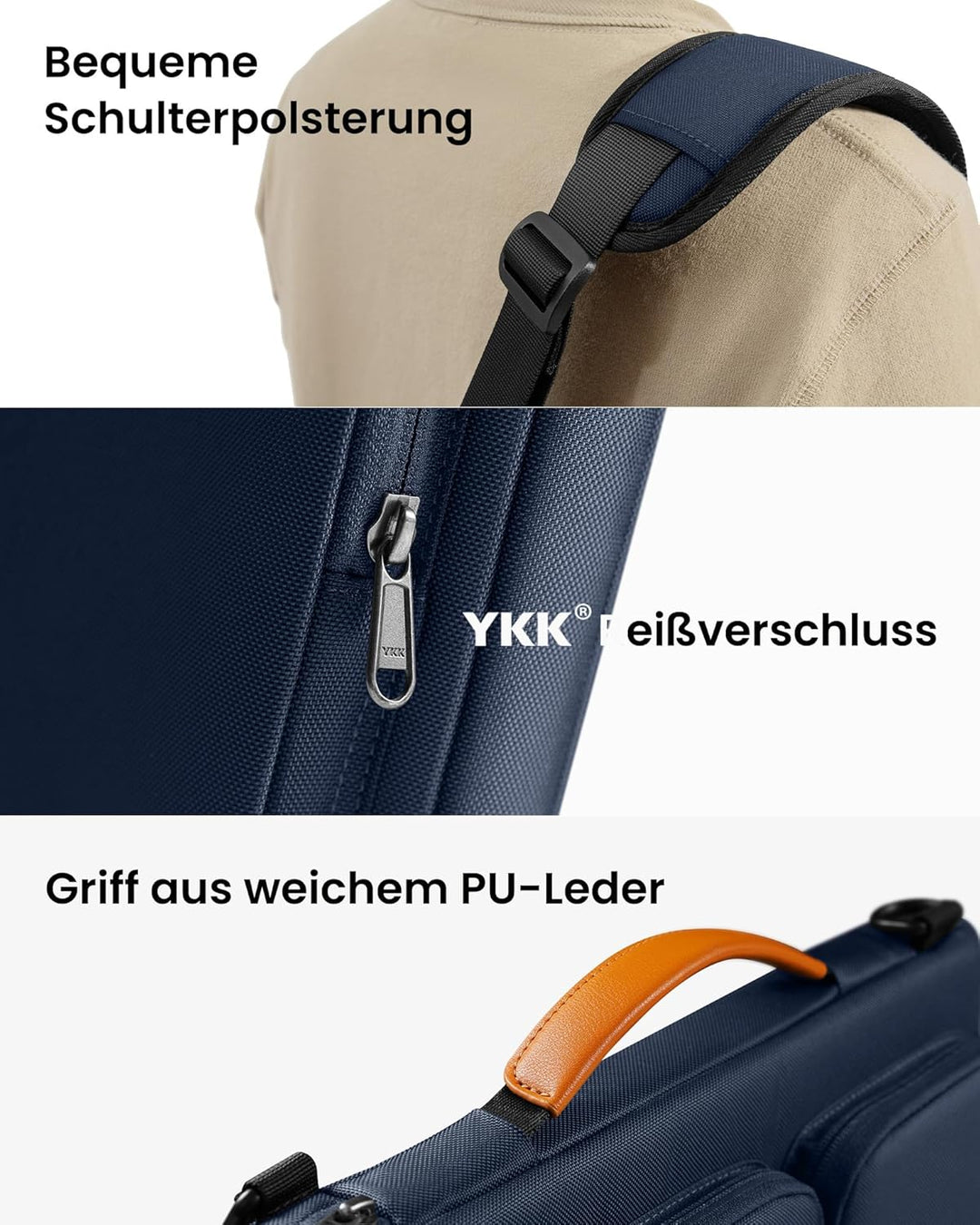 tomtoc 360° Tasche Hülle für 15-Zoll Neu MacBook Air M2 A2941 2023, 15" Microsoft Surface Laptop 5/4