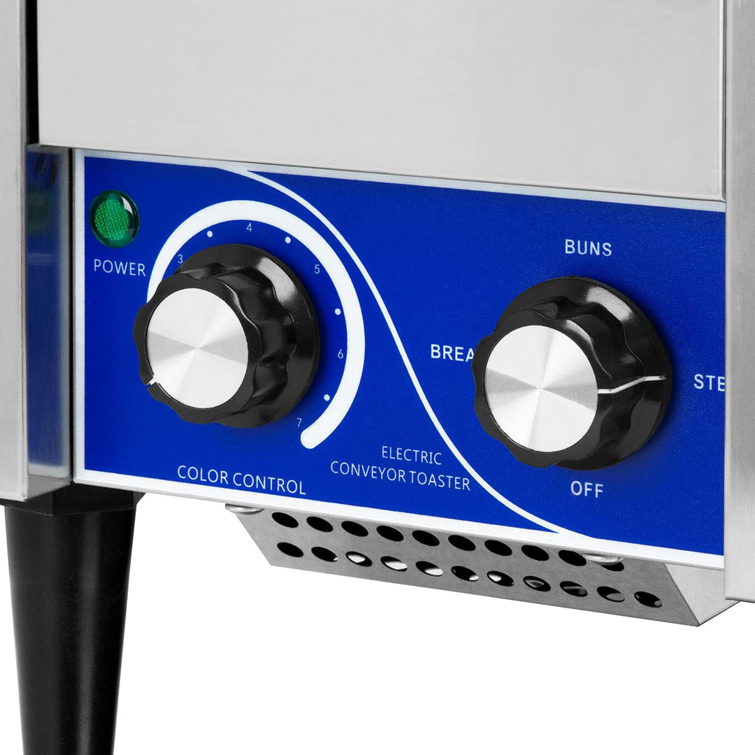 vertes Durchlauftoaster Toaster mit Laufband aus Edelstahl (1340W, 230V, Gastro Profi für Toast und
