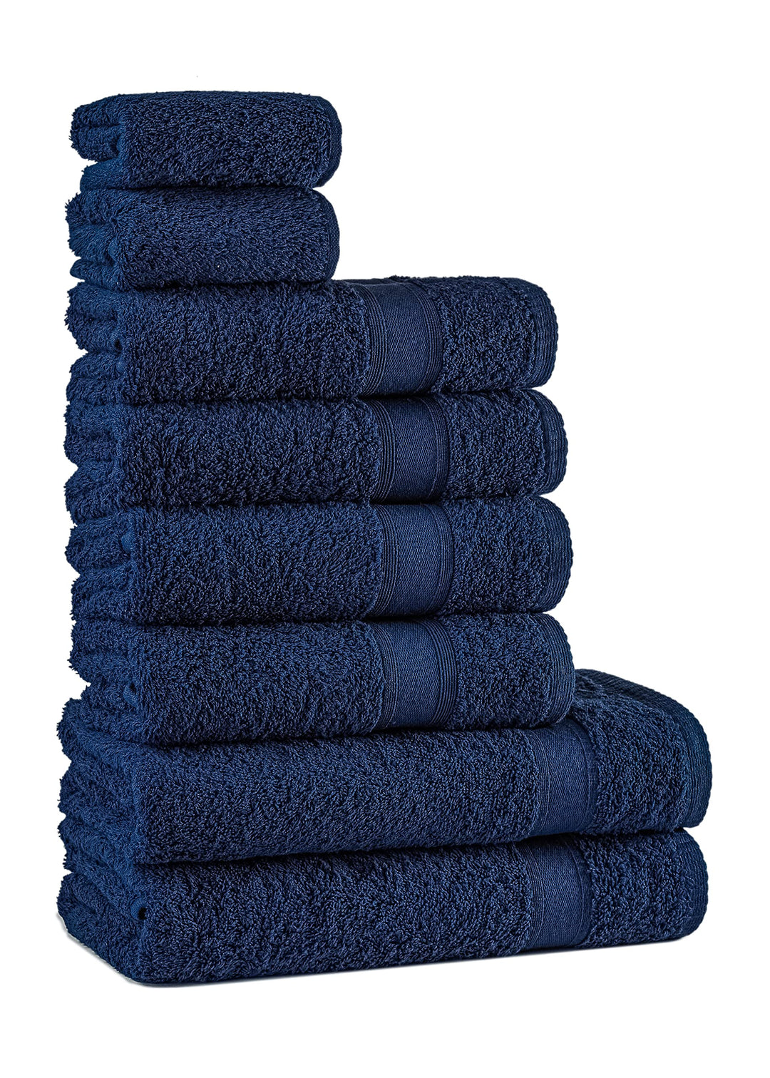 Tuiste Handtücher Set Blau Navy Blau |%100 Baumwolle Handtuch Set 8 Teilig | 2X Badetücher (70x140),