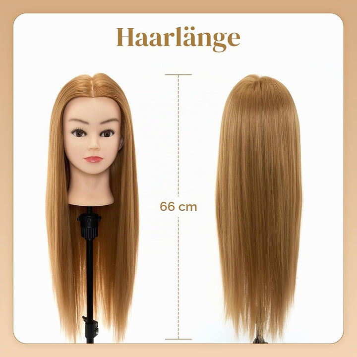 Neverland 26" Frisierkopf Friseur 60% Echthaar Haar Übungskopf Puppenkopf Friseurkopf Ausbildung Kop