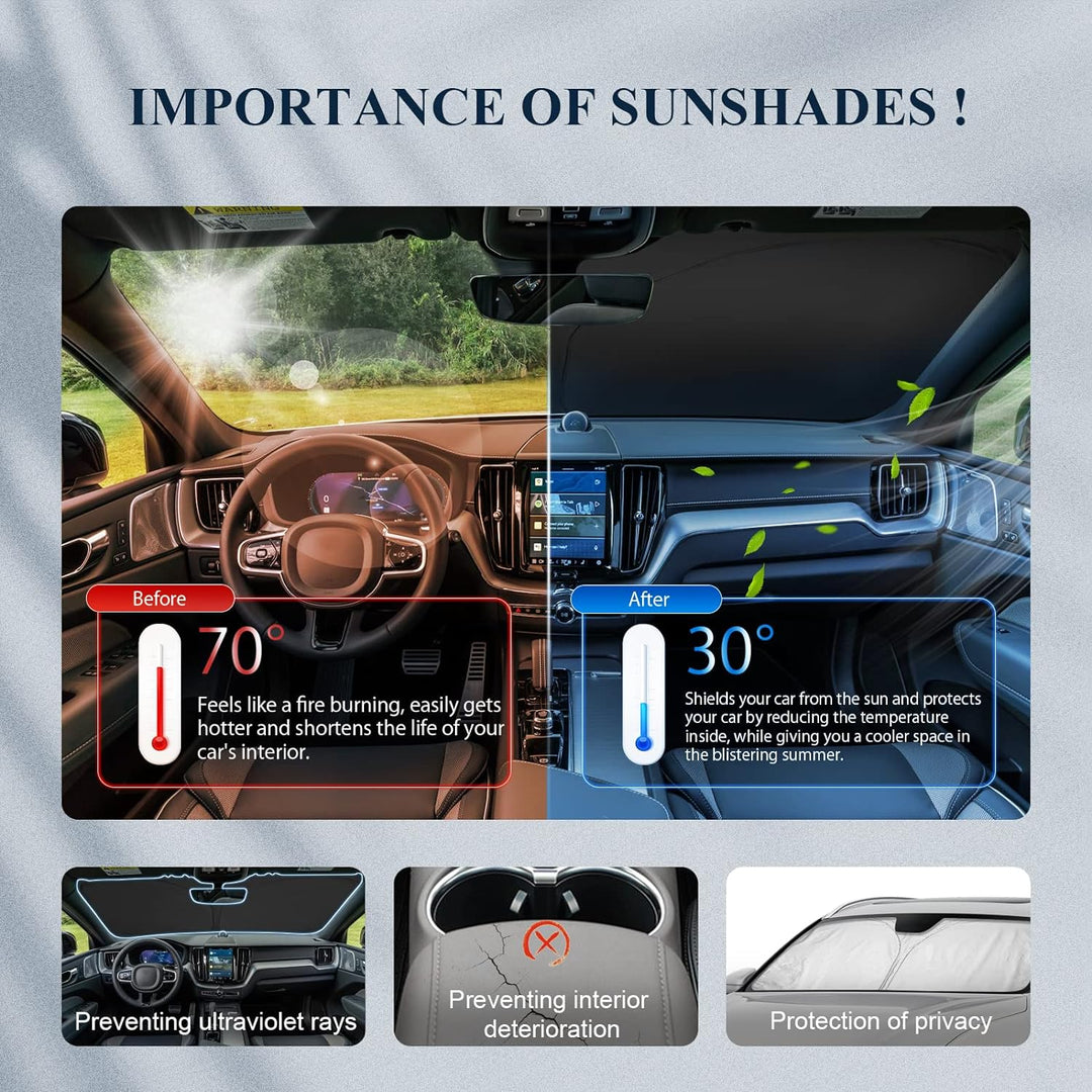 BIBIBO Volvo XC60 Abdeckung Auto Frontscheibe kompatibel mit Volvo XC60 SUV 2018-2022, Auto Sonnensc