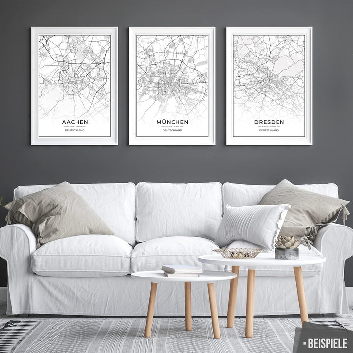 Vacentures® Stadtposter - Jede Stadt - Jeder Ort Weltweit Auswählbar - Poster deiner Lieblingsstadt