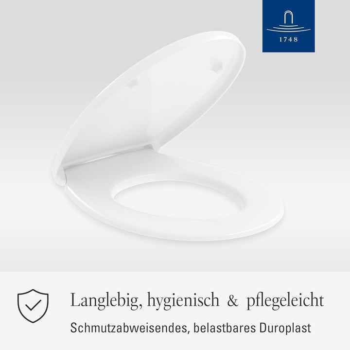 Villeroy & Boch WC-Sitz O.novo - Toilettendeckel Weiss im Semi Wrap-over Design aus robustem Duropla
