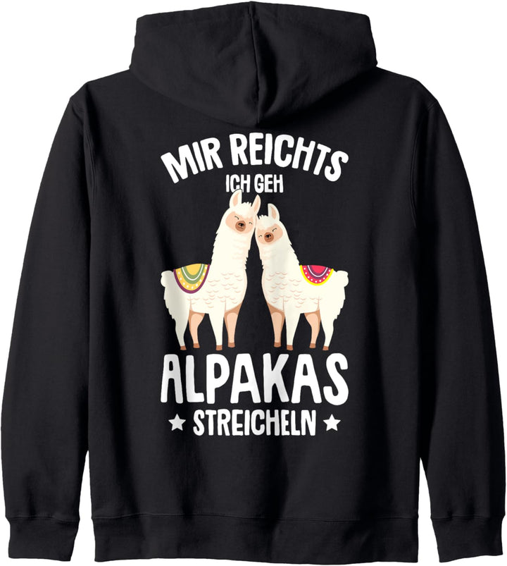 Mir reichts ich geh Alpakas streicheln Lama Mädchen Damen Kapuzenjacke