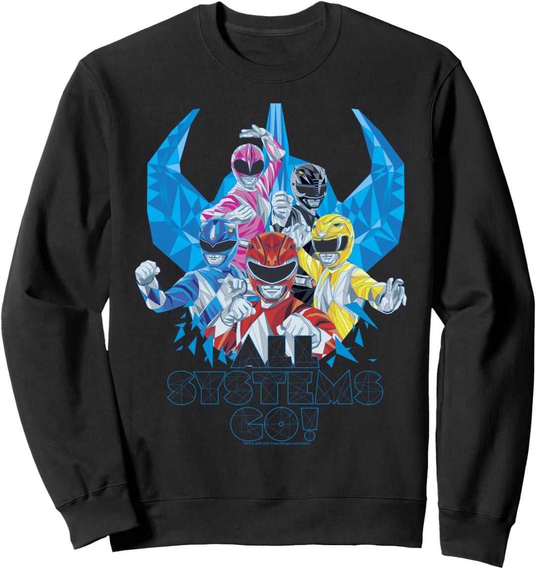 Power Rangers Megazord Retro Helmet Polygon Style Sweatshirt