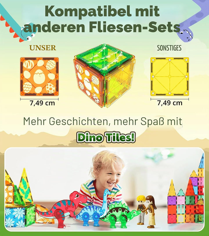 Asago Dinosaurier Magnetische Bausteine, Dinosaurier