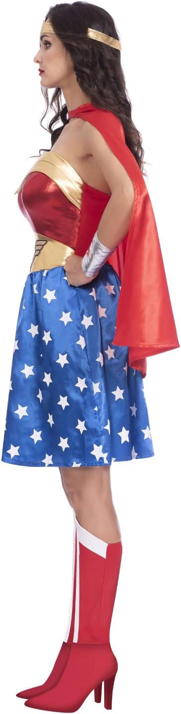 amscan - Offizielles Warner Bros DC Comics lizenziertes Wonder Woman-Kostüm für Damen, klassisch, Gr