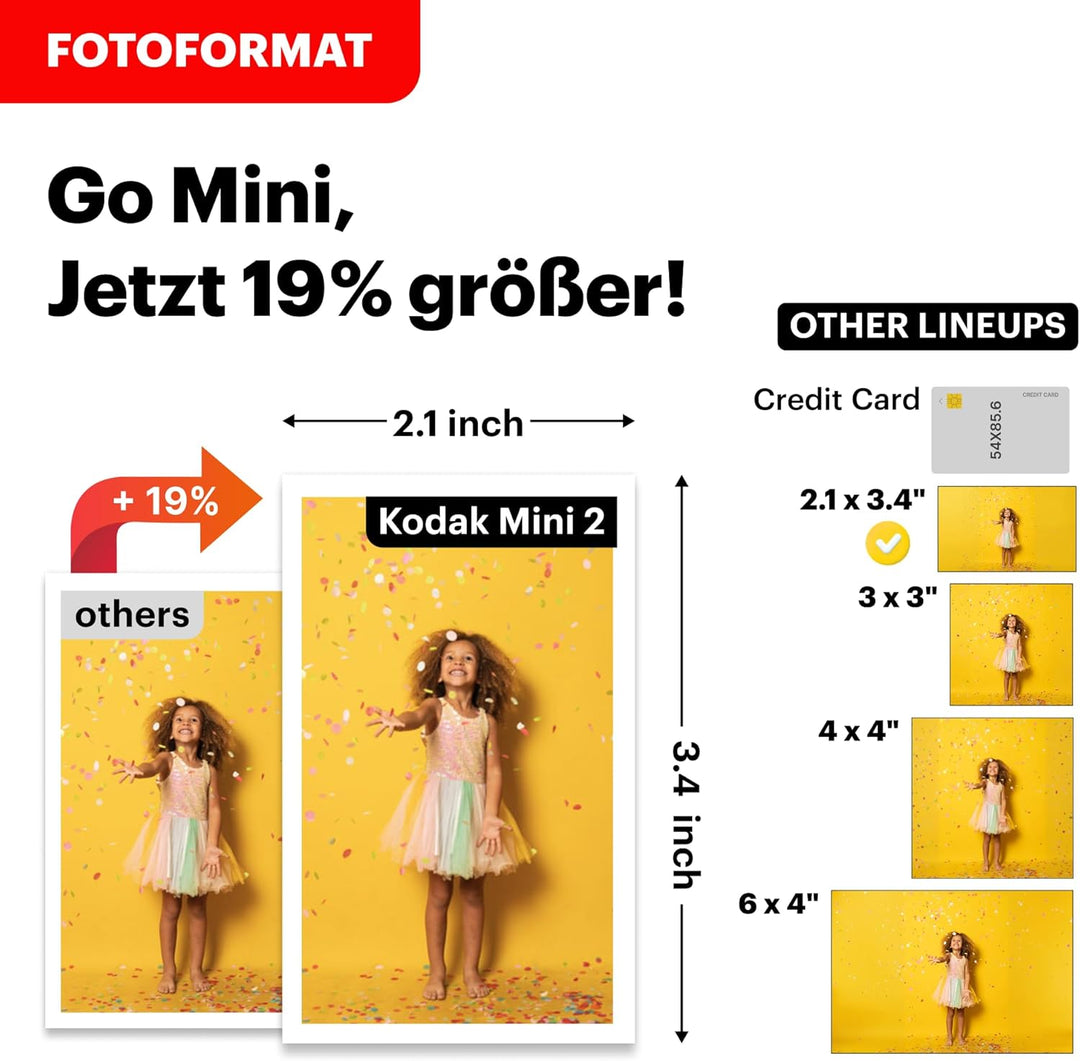 Kodak Mini Shot 2 Retro 4PASS Sofortkamera und trag printer 2-in-1, 5,3×8,6 Zentimeter Sofortdrucke,