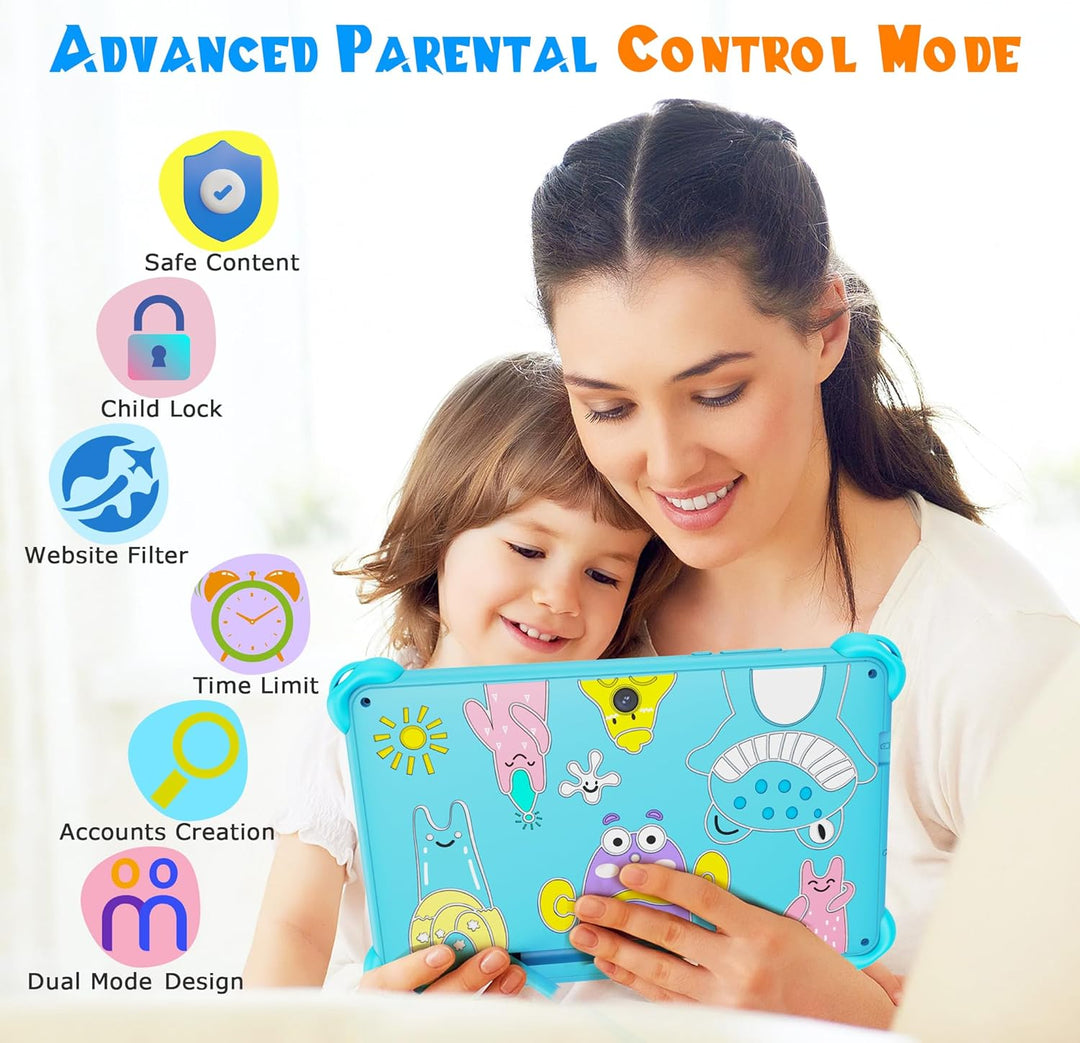 VESWWE Kinder Tablet 7 Zoll Android Tablet für Kinder 32GB ROM Kindertablet mit Schutzhülle WiFi6 Ki