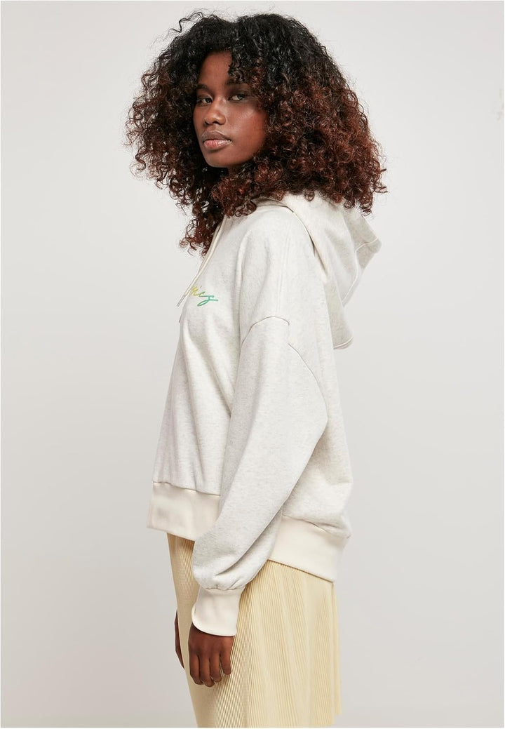 Urban Classics Damen Ladies Oversized Rainbow Hoody XS Lightgrey, XS Lightgrey