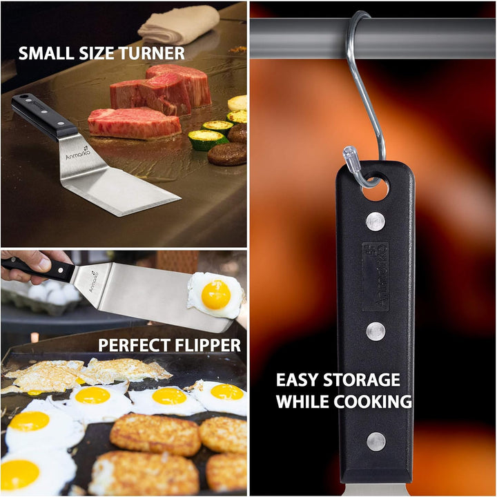 Exklusives Grillwender Set aus hochwertigem Edelstahl - BBQ Grillset in erstklassiger Qualität für H