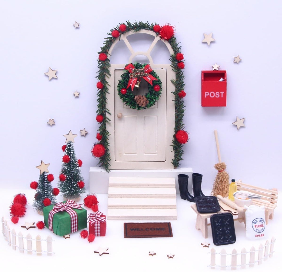 Wichteltür Zubehör Weihnachten Set, Wichteltür Zubehör Set Weihnachten, Weihnachtswichtel Tür Set, H