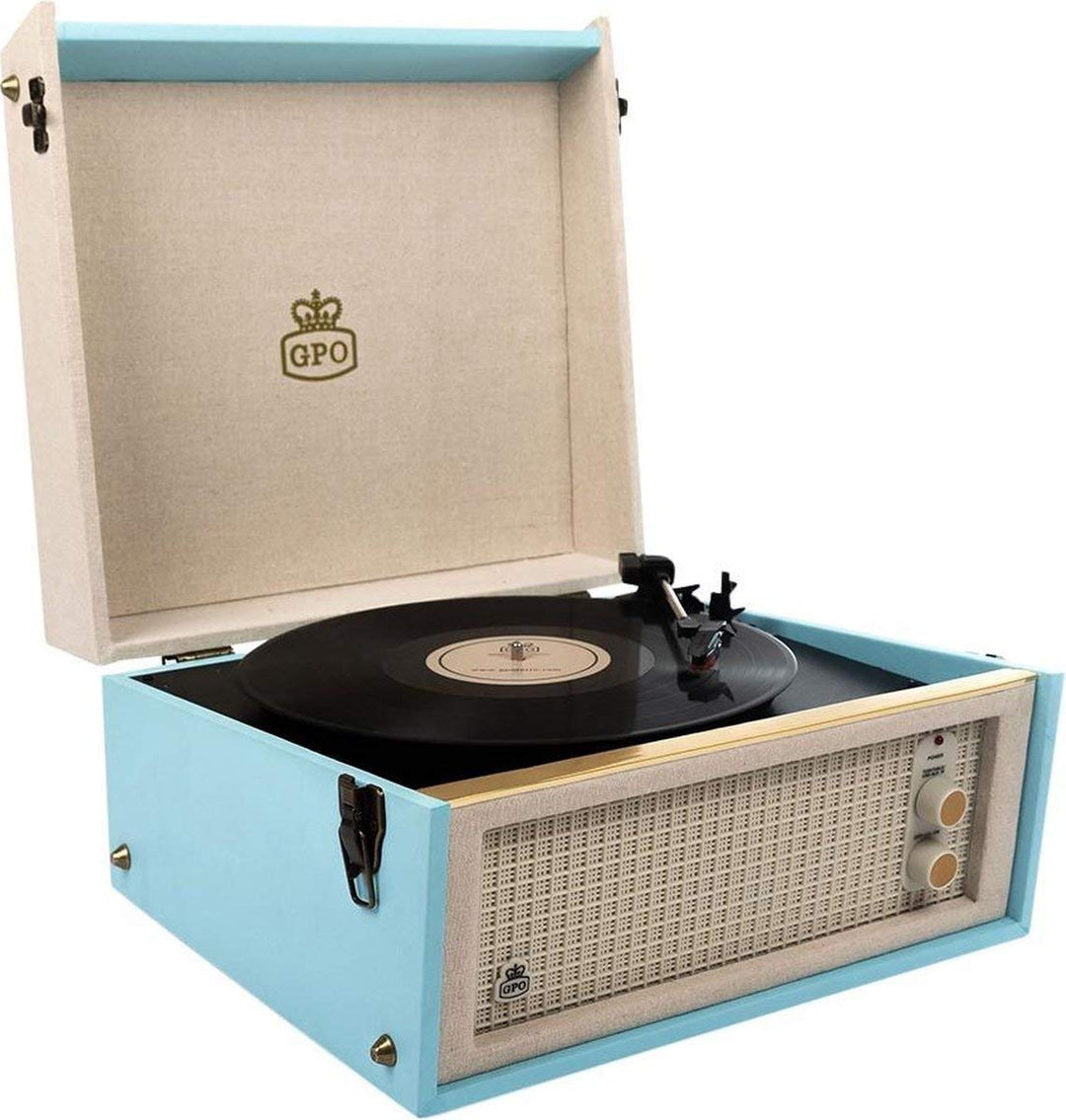GPO Bermuda Plattenspieler; Klassischer Schallplattenspieler im Retro Stil mit MP3/USB; integriertem